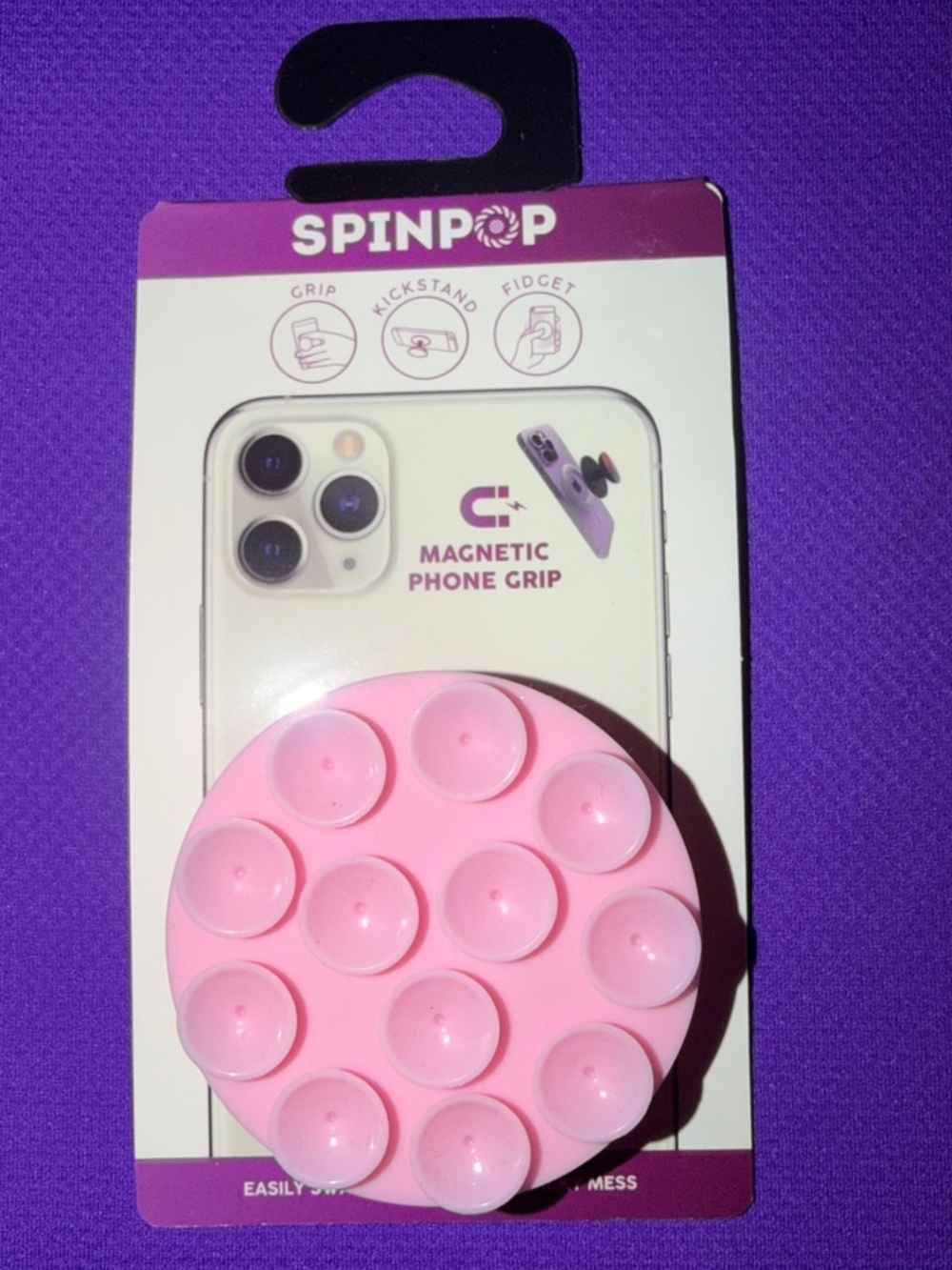 SpinPop Magnetic Phone Grip & Kickstand - Pink